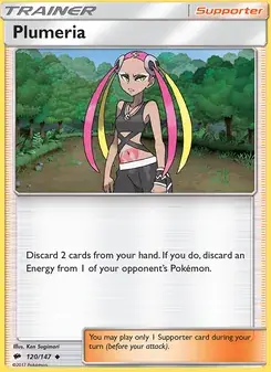 Plumeria 120/147 Burning Shadows Pokémon card