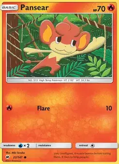 Pansear 22/147 Burning Shadows Pokémon card