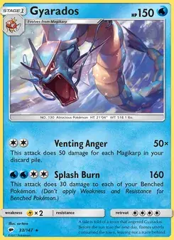 Gyarados 33/147 Burning Shadows Pokémon card