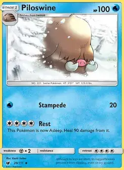 Piloswine 20/111 Crimson Invasion Pokémon card