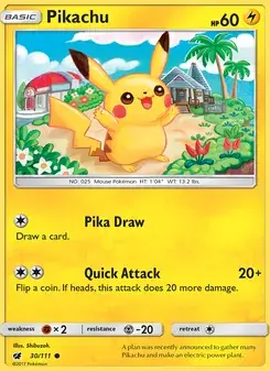 Pikachu 30/111 Crimson Invasion Pokémon card