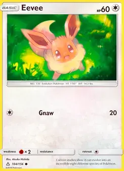 Eevee 104/156 Ultra Prism Pokémon card