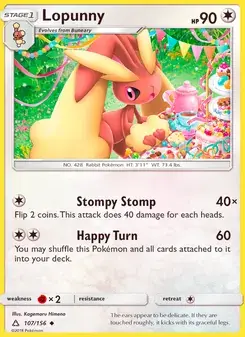 Lopunny 107/156 Ultra Prism Pokémon card