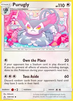 Purugly 109/156 Ultra Prism Pokémon card