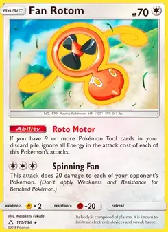 Fan Rotom 110/156 Ultra Prism Pokémon card