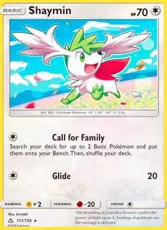 Shaymin 111/156 Ultra Prism Pokémon card