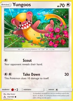 Yungoos 112/156 Ultra Prism Pokémon card
