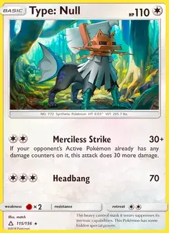 Type: Null 115/156 Ultra Prism Pokémon card