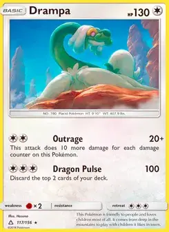 Drampa 117/156 Ultra Prism Pokémon card
