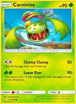 Carnivine 12/156 Ultra Prism Pokémon card