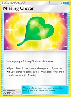 Missing Clover 129/156 Ultra Prism Pokémon card