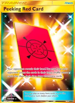 Peeking Red Card 169/156 Ultra Prism Pokémon card
