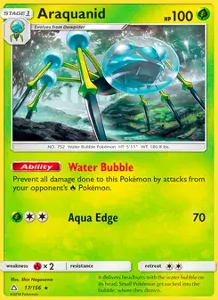 Araquanid 17/156 Ultra Prism Pokémon card