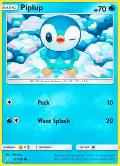 Piplup 32/156 Ultra Prism Pokémon card
