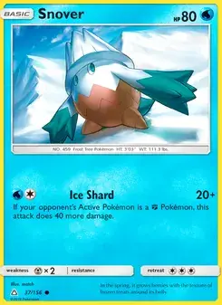 Snover 37/156 Ultra Prism Pokémon card