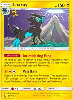 Luxray 48/156 Ultra Prism Pokémon card