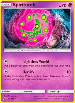 Spiritomb 53/156 Ultra Prism Pokémon card