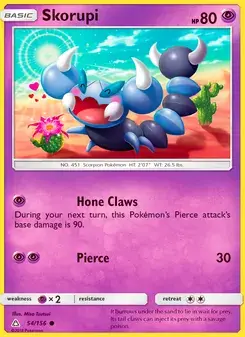 Skorupi 54/156 Ultra Prism Pokémon card