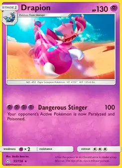Drapion 55/156 Ultra Prism Pokémon card
