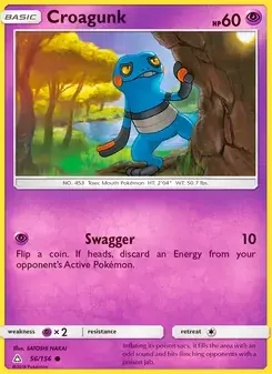 Croagunk 56/156 Ultra Prism Pokémon card