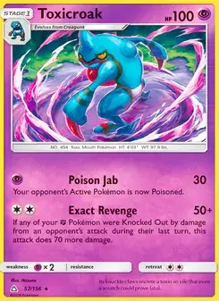 Toxicroak 57/156 Ultra Prism Pokémon card