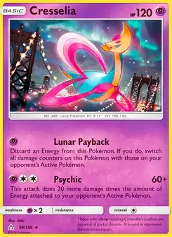Cresselia 59/156 Ultra Prism Pokémon card