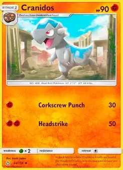 Cranidos 64/156 Ultra Prism Pokémon card