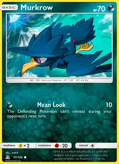 Murkrow 71/156 Ultra Prism Pokémon card