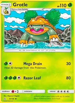 Grotle 8/156 Ultra Prism Pokémon card