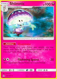 Shiinotic 93/156 Ultra Prism Pokémon card