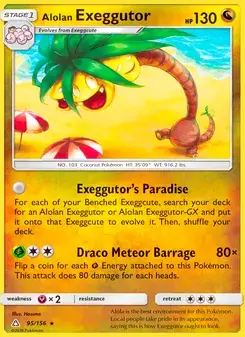 Alolan Exeggutor 95/156 Ultra Prism Pokémon card