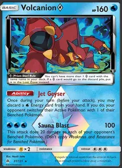 Volcanion ◇ 31/131 Forbidden Light Pokémon card