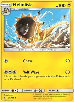 Heliolisk 38/131 Forbidden Light Pokémon card