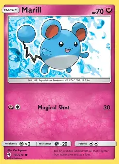 Marill 135/214 Lost Thunder Pokémon card