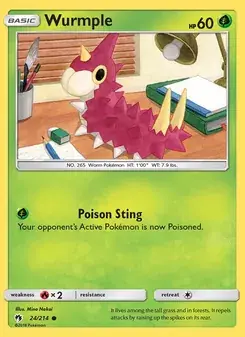 Wurmple 24/214 Lost Thunder Pokémon card