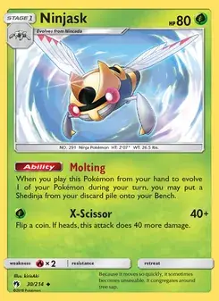 Ninjask 30/214 Lost Thunder Pokémon card