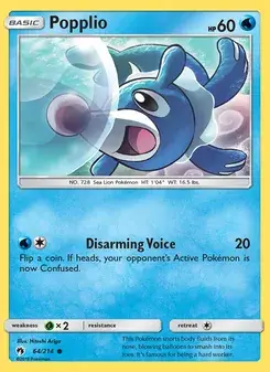 Popplio 64/214 Lost Thunder Pokémon card