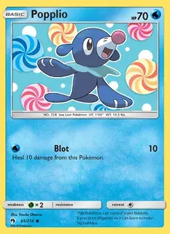 Popplio 65/214 Lost Thunder Pokémon card