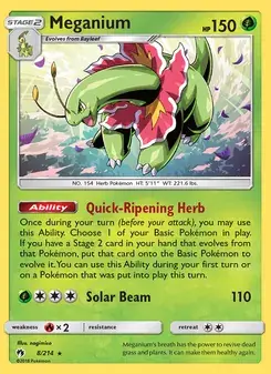 Meganium 8/214 Lost Thunder Pokémon card