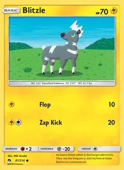 Blitzle 81/214 Lost Thunder Pokémon card