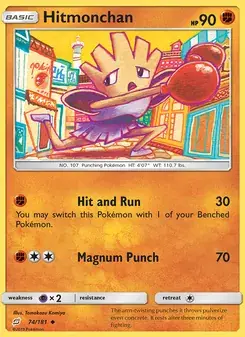 Hitmonchan 74/181 Team Up Pokémon card