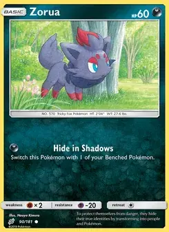 Zorua 90/181 Team Up Pokémon card