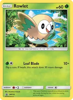 Rowlet SM153 SM Black Star Promos Pokémon card