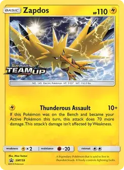 Zapdos SM159 SM Black Star Promos Pokémon card