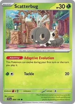 Scatterbug 008/198 Scarlet & Violet Pokémon card