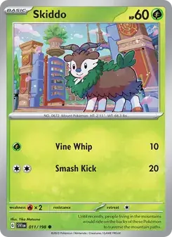 Skiddo 011/198 Scarlet & Violet Pokémon card