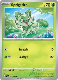 Sprigatito 013/198 Scarlet & Violet Pokémon card