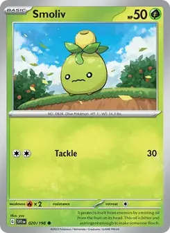 Smoliv 020/198 Scarlet & Violet Pokémon card