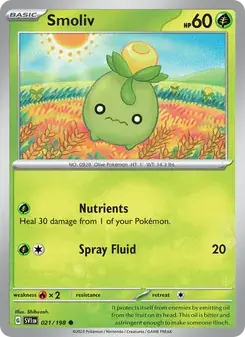 Smoliv 021/198 Scarlet & Violet Pokémon card