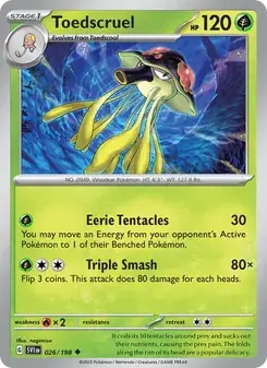 Toedscruel 026/198 Scarlet & Violet Pokémon card